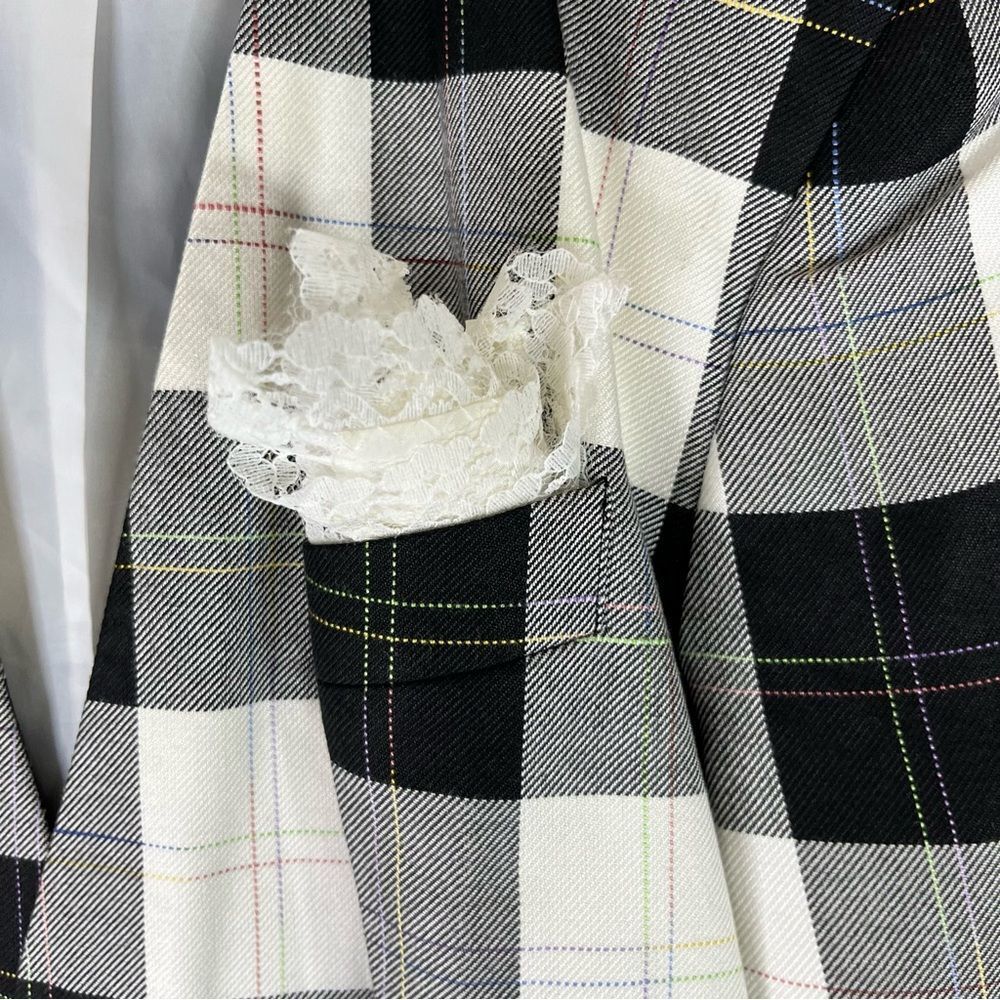 Amanda Smith Vintage Blazer Skirt Set 90s Clueless Plaid Double Breasted 16 - Picture 5 of 15